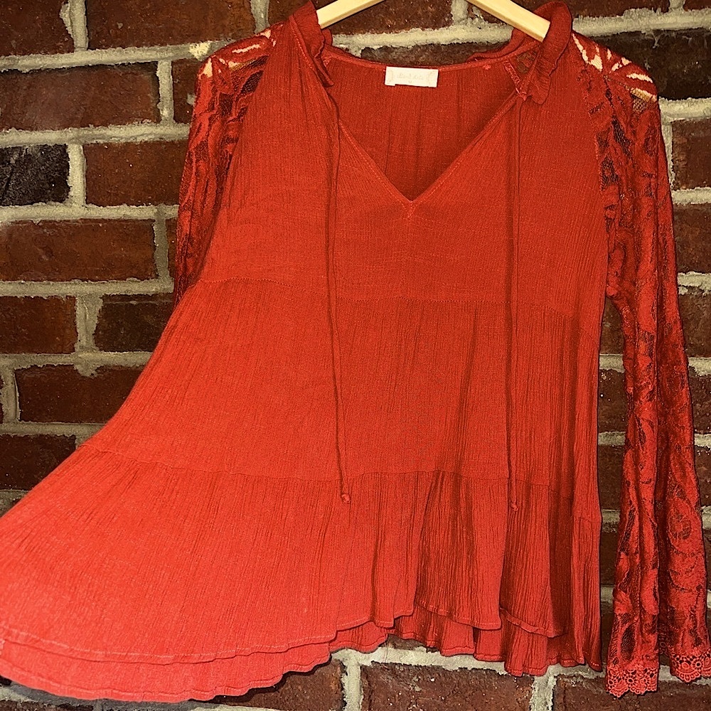 Burnt orange lace blouse by Altar’d State